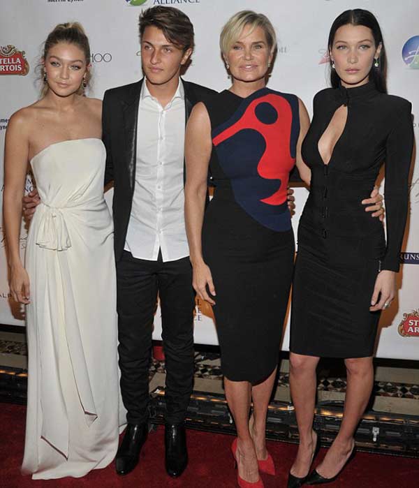 Yolanda Hadid with her children