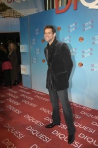 Jim Carrey at a film premiere.